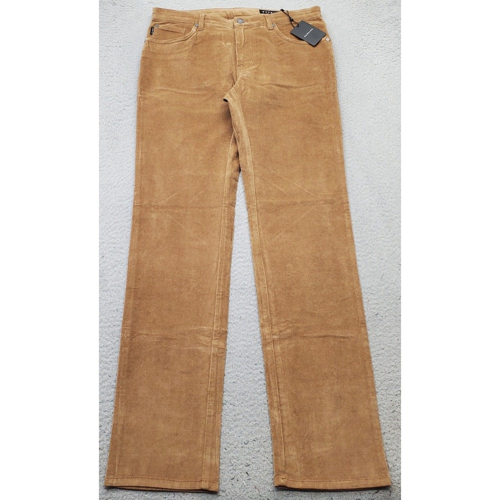 Dunning Golf Chino Pants Men 32/34 Brown Corduroy Performance Quick Dry Straight